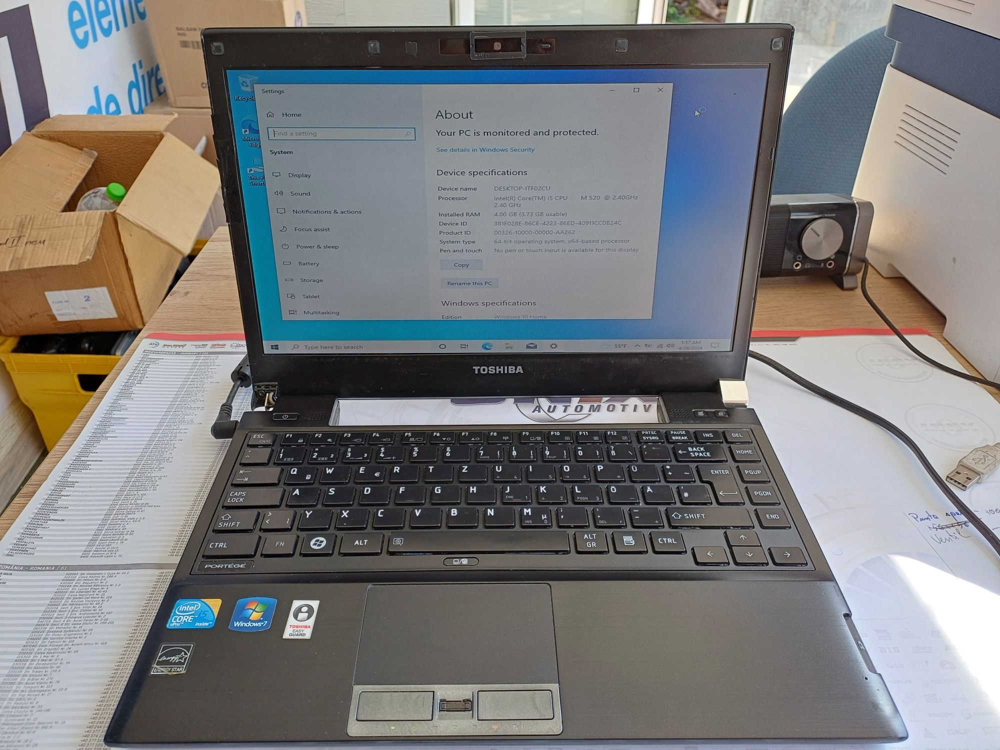 Laptop cu procesor I5