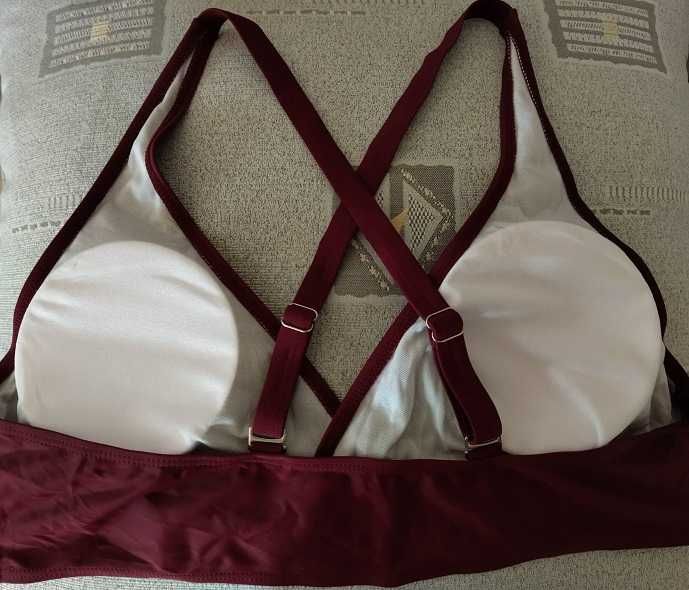 Продавам ново дамско горнище, бански XXL, цвят бордо