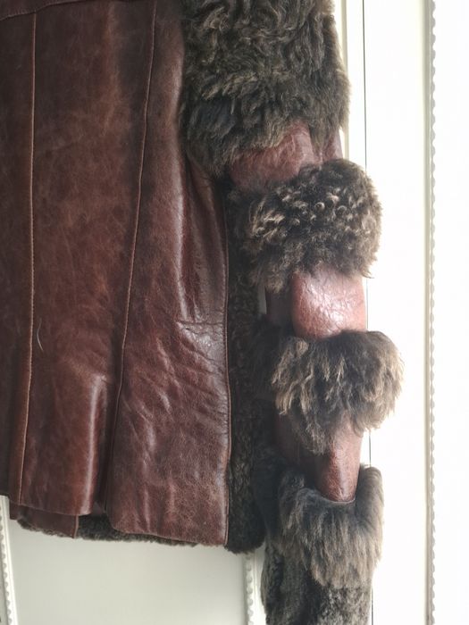 Haina scurta de piele cu blana