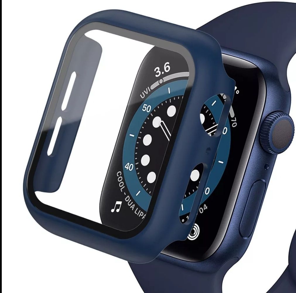 Матов Кейс + Стъклен Протектор за Apple Watch 8 7 6 SE 5 45mm 41 44 40