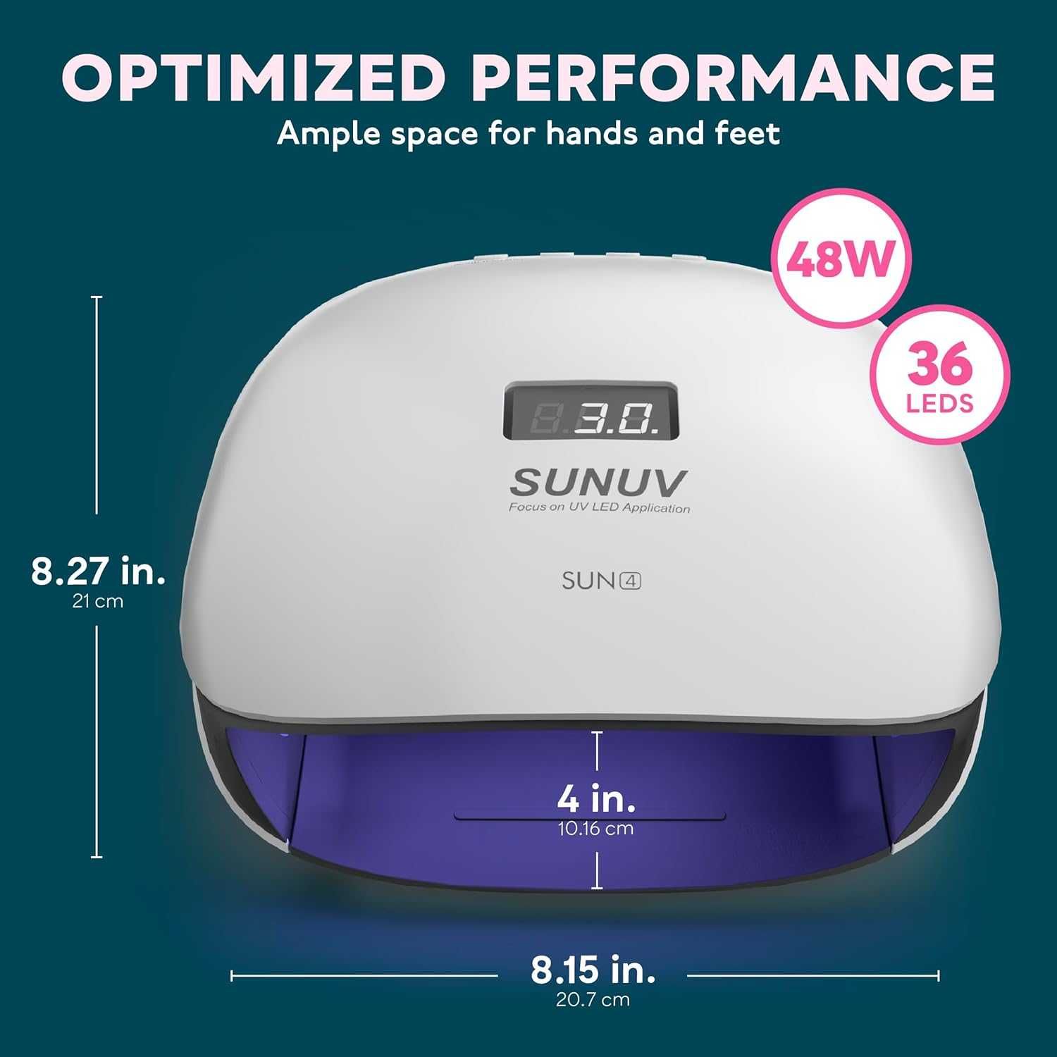 Професионална лампа за маникюр и педикюр SUNUV SUN4 48W UV LED