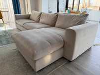 Canapea de colt Vida Velvety Light Beige, dreapta - Rovere