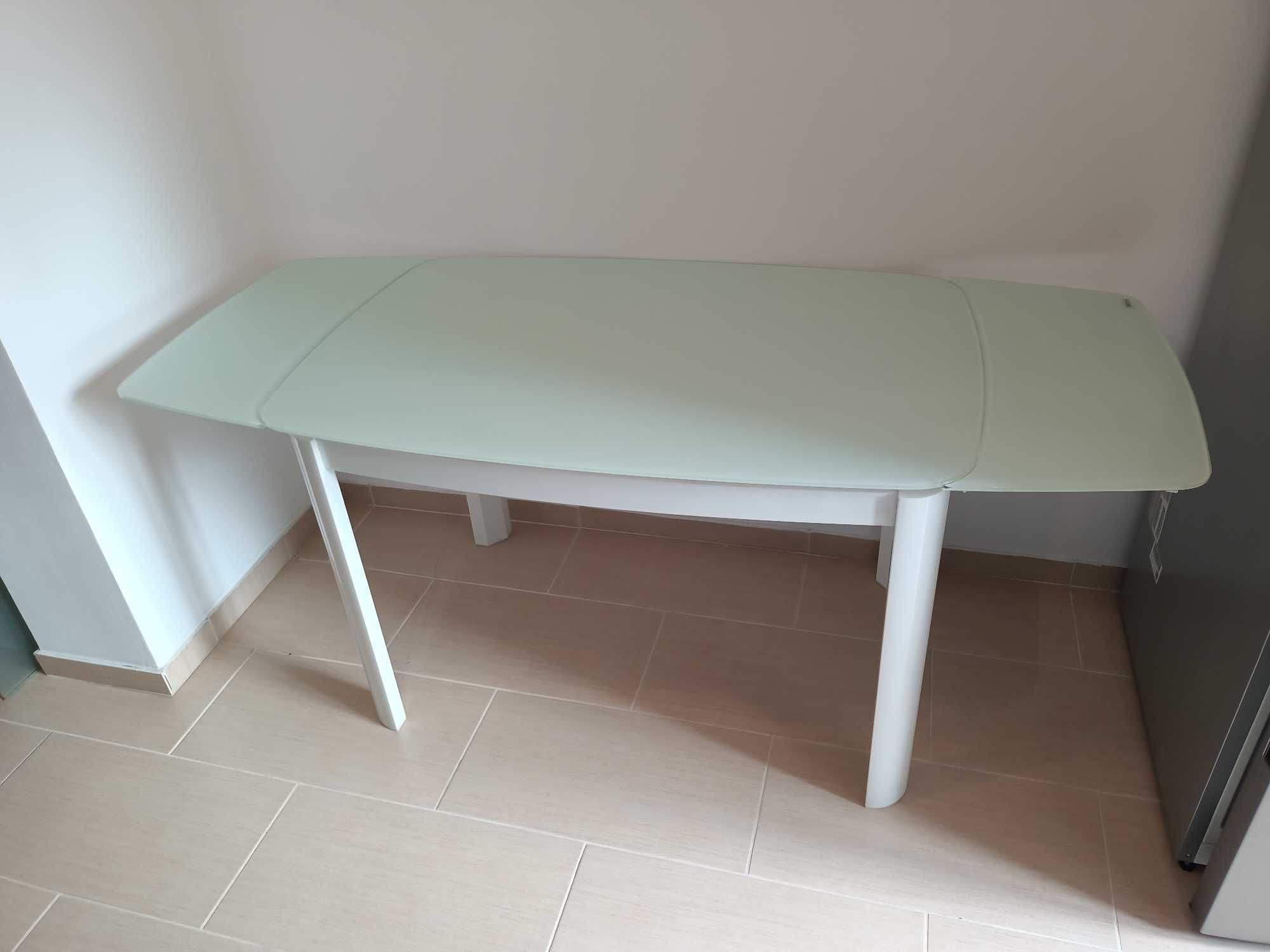 Masa extensibila 120/180x80 cm - Blat sticla securizata