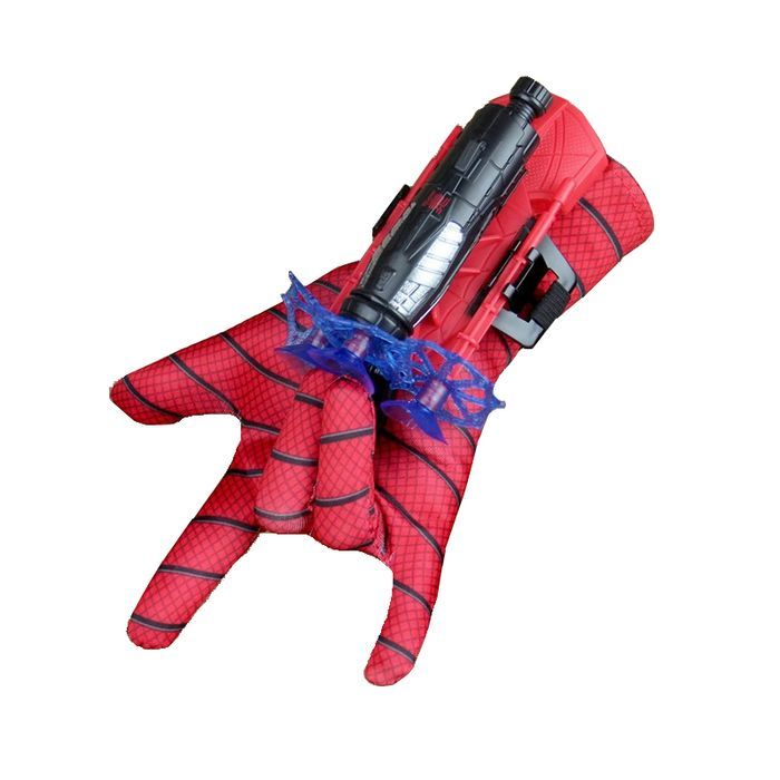Costum muschi Spiderman, 7-9 ani, manusa lansator si masca plastic LED
