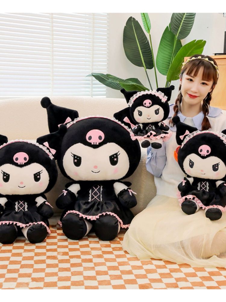 Jucarie plus japoneza Kuromi Sanrio din seria Hello Kitty,50-60cm NOUA