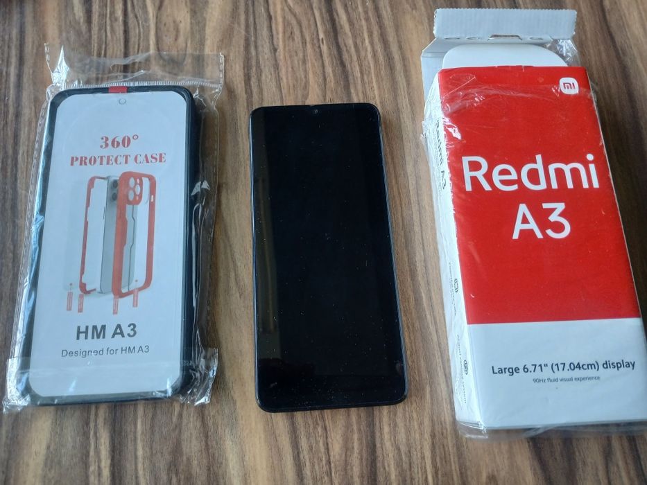 Нов мобилен телефон XIAOMI REDMI A3, с нов калъф