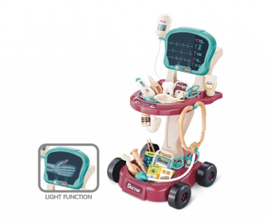 Комплект за игра на доктор, с количка