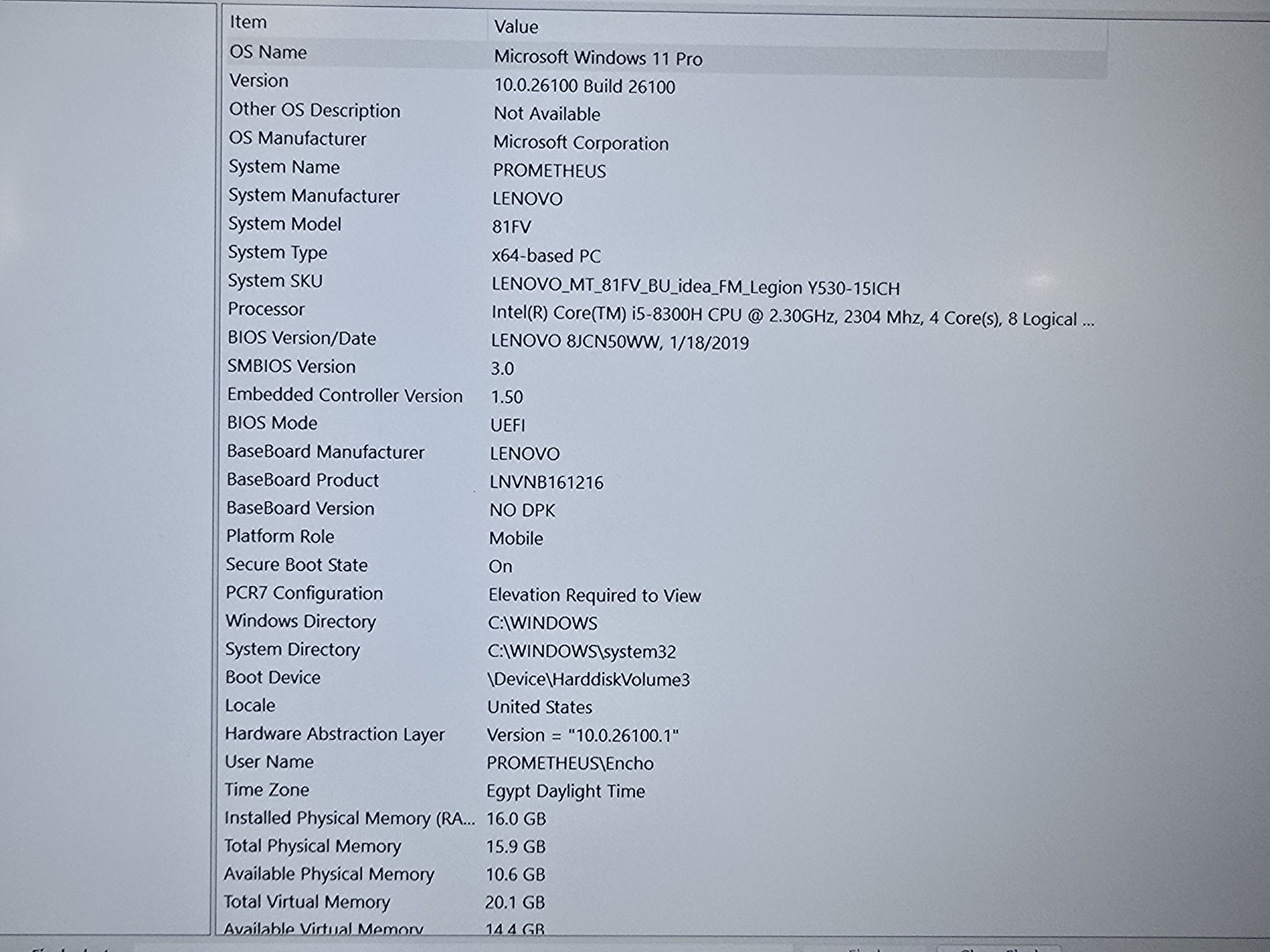 Lenovo Legion Y530 i5 16GB GTX 1050 1TB HDD