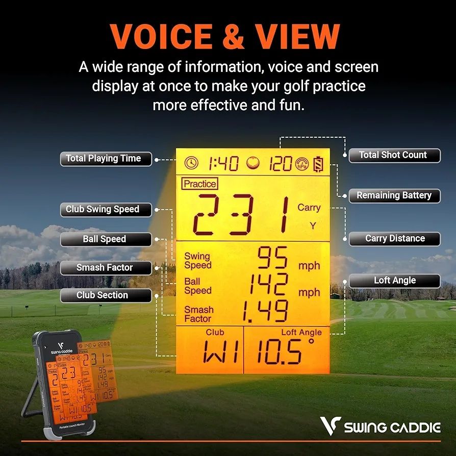 Monitor de lansare Swing Caddy SC200+  pentru golf. (NOU)