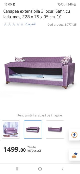 Vand canapea extensibila in stare f buna