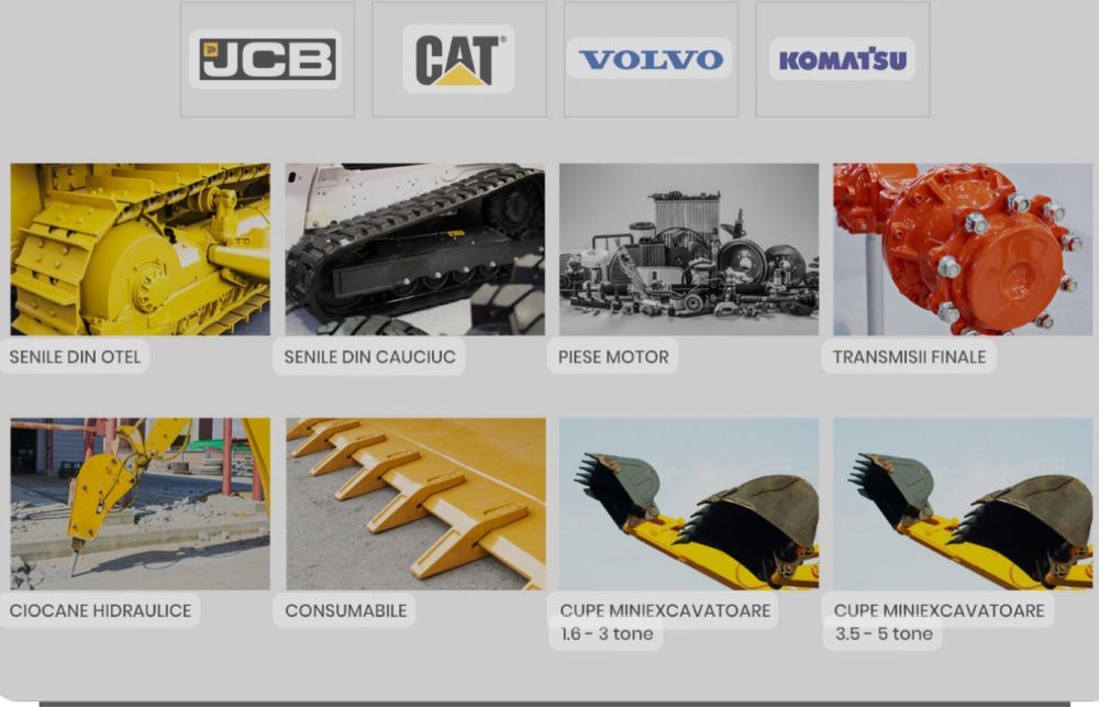 Piese volă, excavatoare și camion