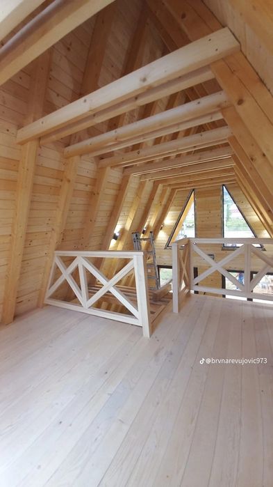 Cabane lemn tip A frame