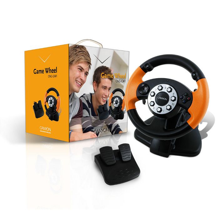 Игровой руль с педалями Canyon cng gw-1