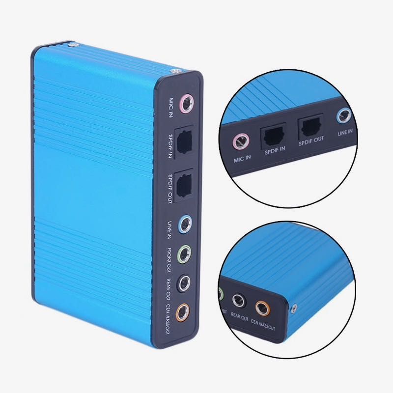 Placa de sunet externa, 5.1, pe USB, Albastru cod 97