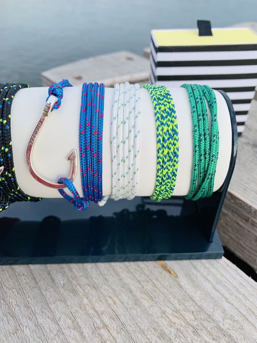 Мъжка гривна със сребърна котва и яхтено въже