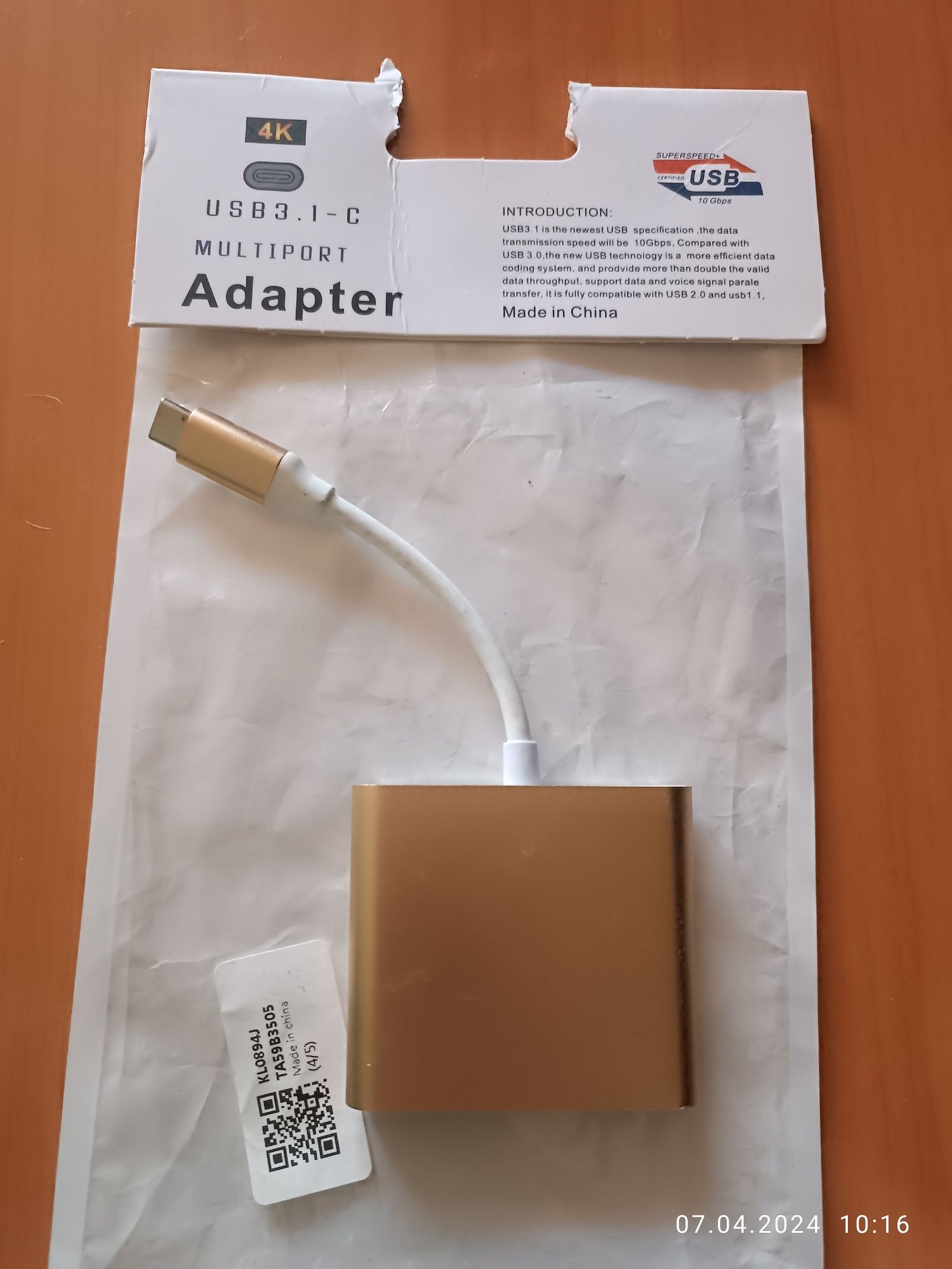 Адаптор USB-C 3-in-1 4K HDMI USB 3.1 PD C-type Splitter Cable Adapter,