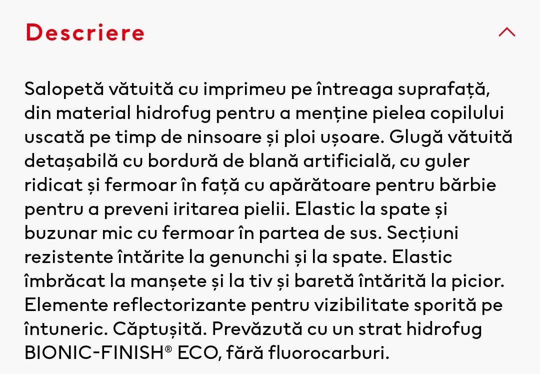 Vând COMBINEZON EXTERIOR bebeluși, mărime 86