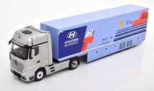 Macheta Mercedes Actros MP4 Semiremorca Hyundai Rally - IXO 1/43