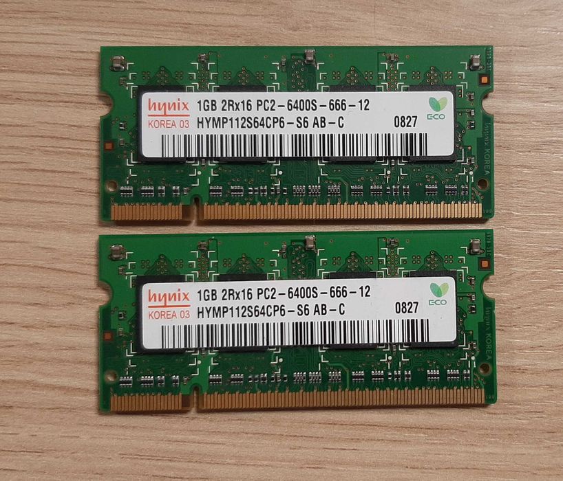 2x 1GB DDR2 Memorie ram SODIMM marca Hynix pt laptop, 666Mhz