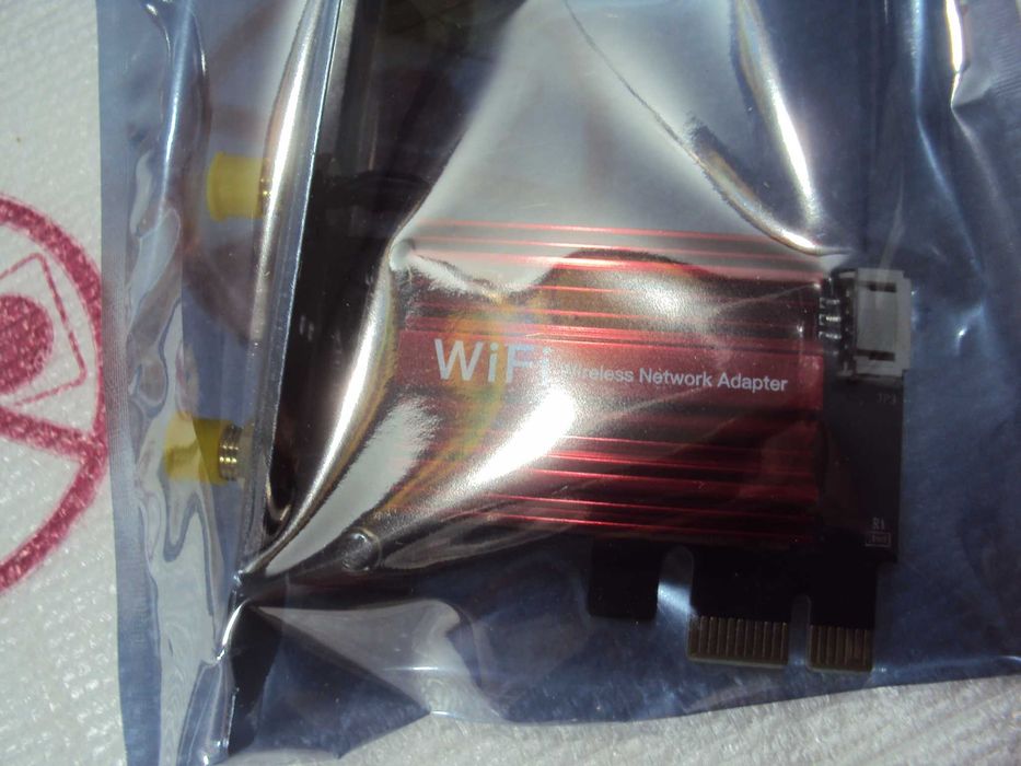 Placa de retea WiFi 6, 1800Mbps, Bluetooth 5.2,2.4G/5G, rosu,antene x2