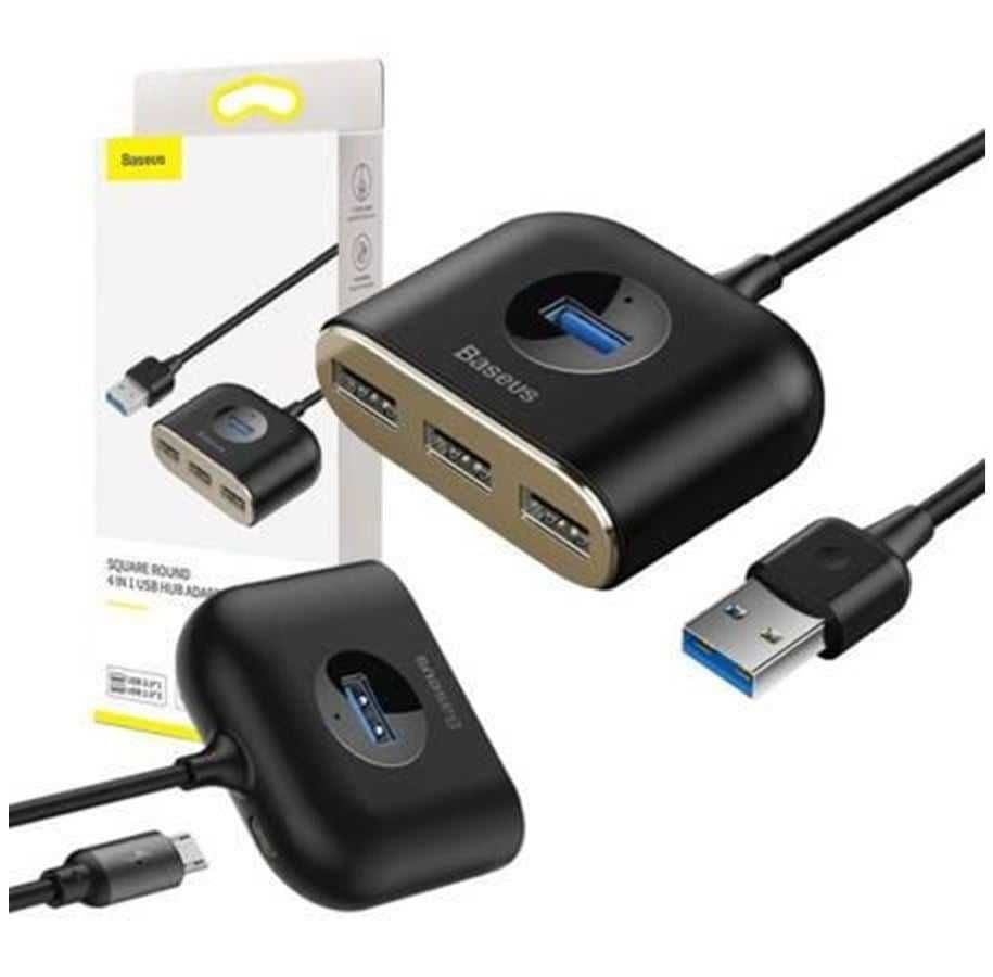 Usb хаб Baseus с кабелем с доп питанием , USB тройник, usb множитель