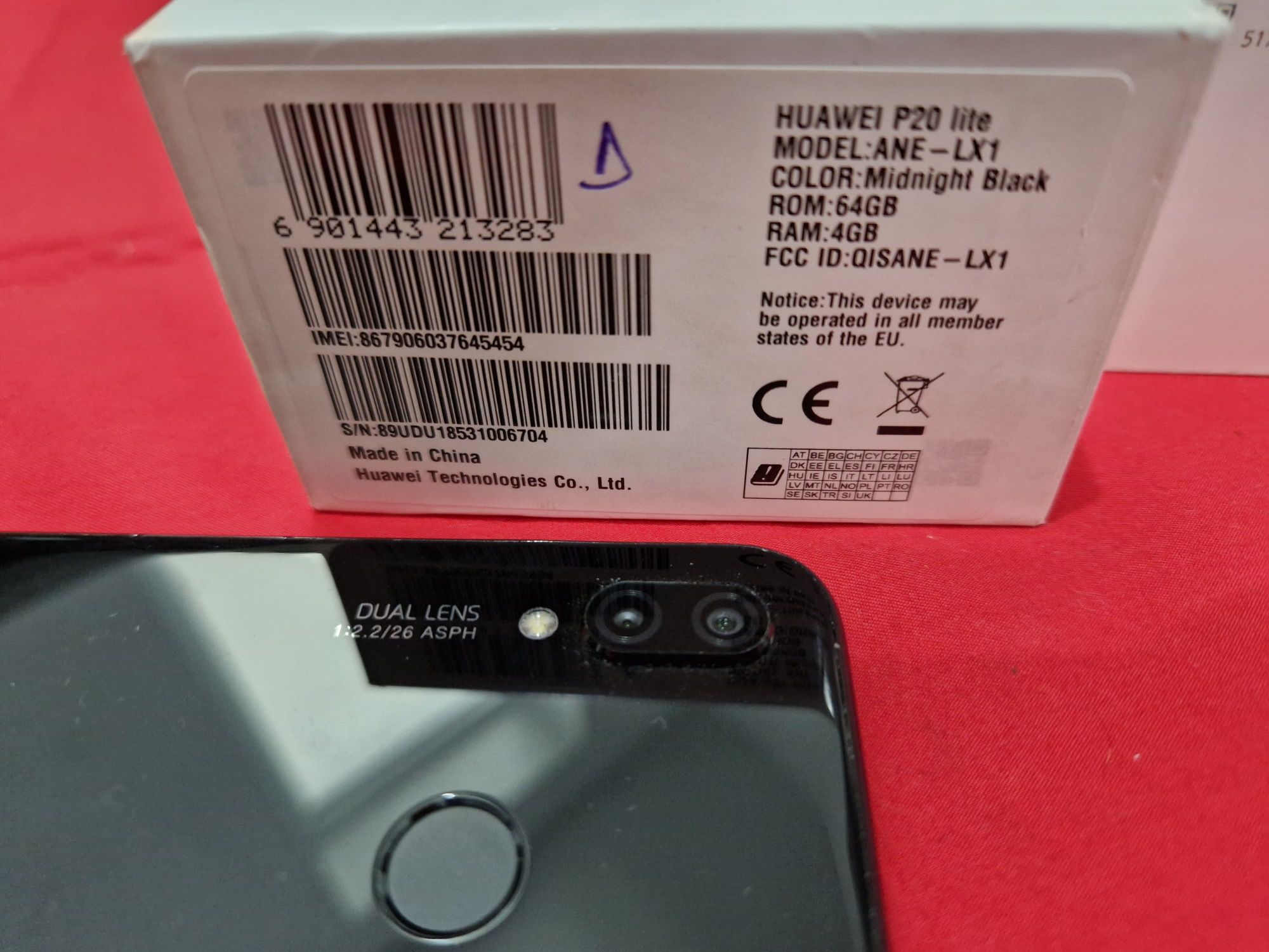 -Huawei P20 Lite, ca Nou, 64Gb, 4Ram, Black, stare ireprosabila, folos