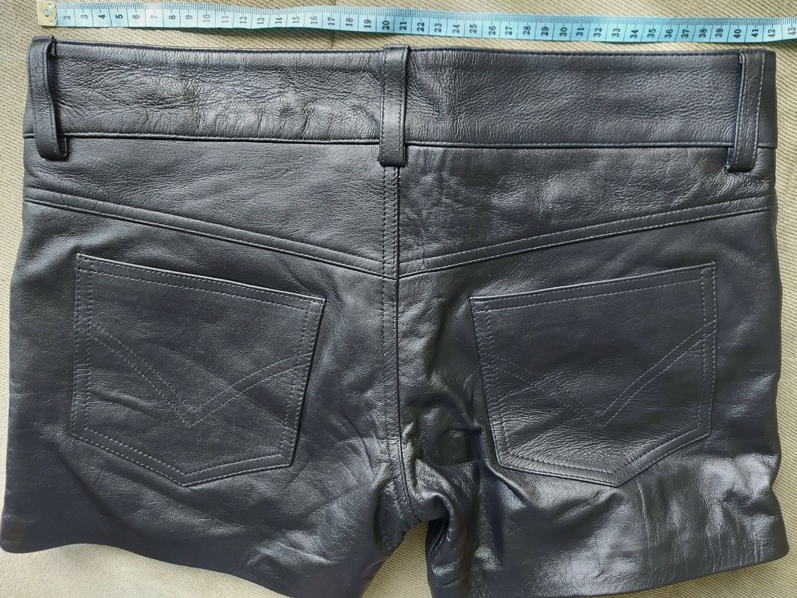 Мъжки кожени къси панталони/шорти XS-S