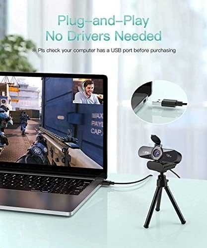 Нова Webcam за Конференции и Стрийминг 1080P Трипод Включен Уеб камера