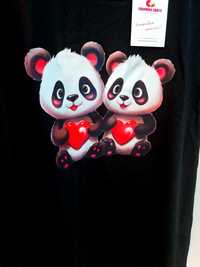 Прекрасни Тениски за влюбени с панди - М/L