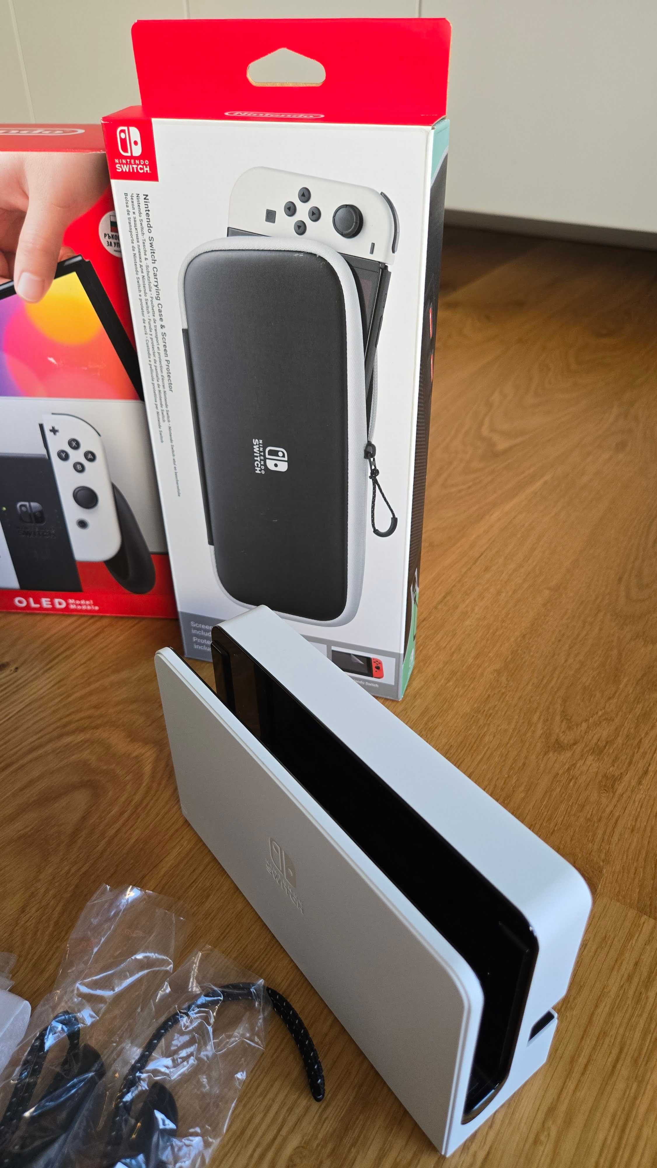 Nintendo Switch OLED 64GB + калъф и протектор