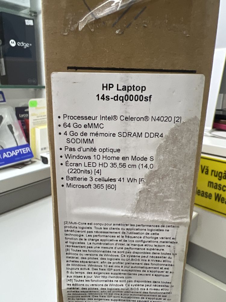 Laptop HP 14s / intel celeron N4020 / sigilat