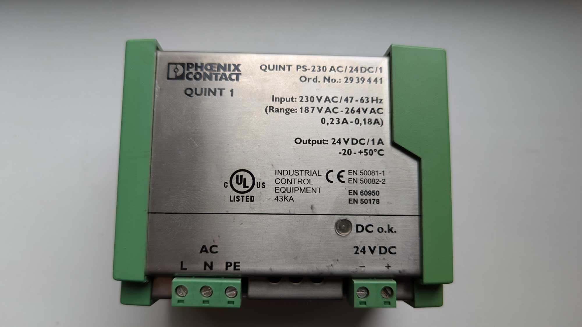 Продам блок питания Phoenix Contact QUINT PS-230AC/24DC/1