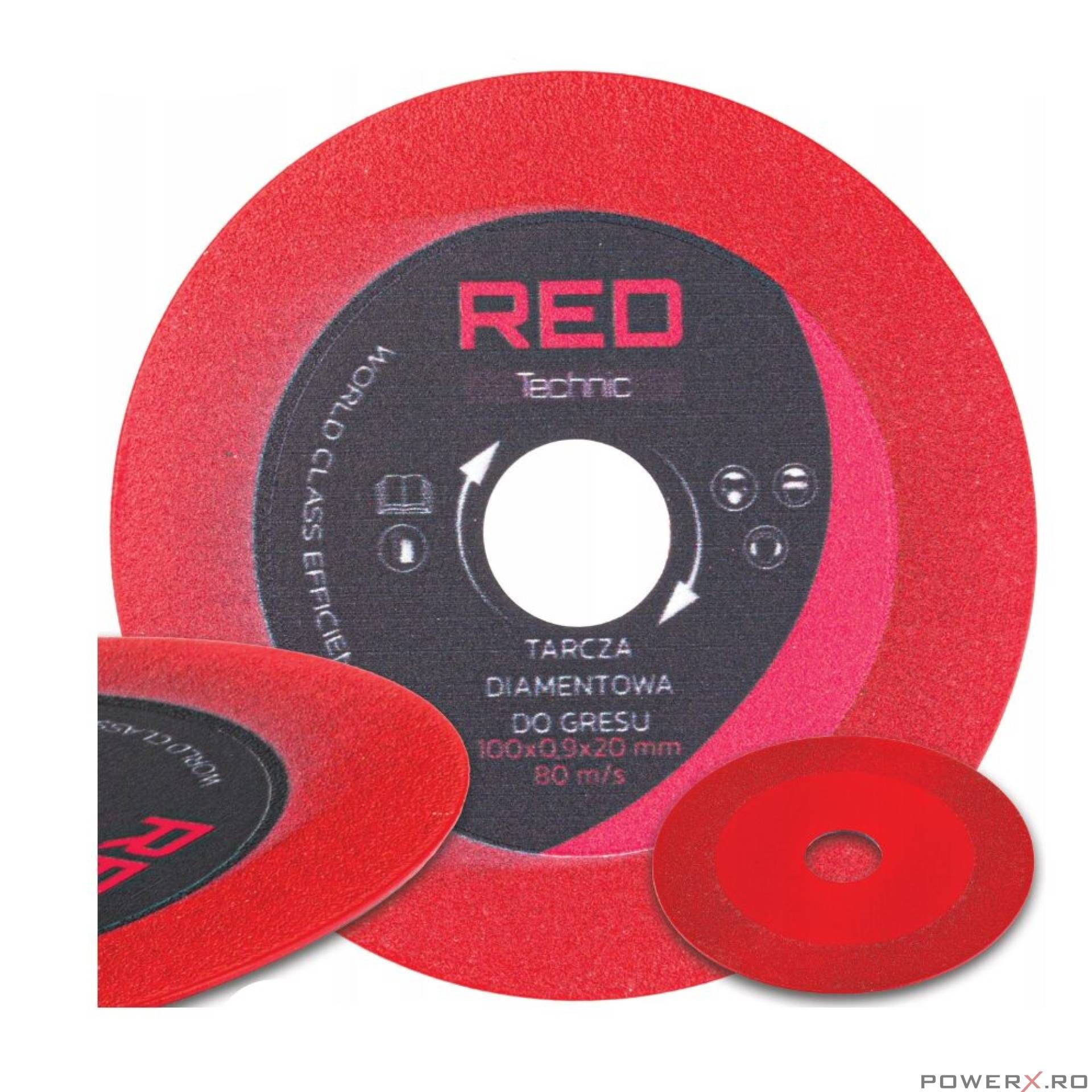Disc pentru taiat placi ceramice, diametru 100mm, 100x0.9x20 mm, Red