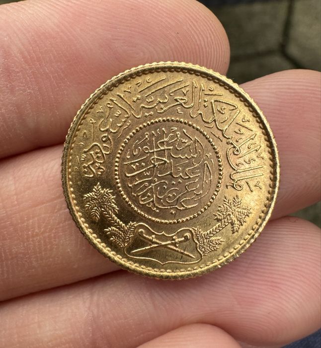 Златна Монета Саудитска Арабия 1 Гвинея 1951г.(1370) Абд ал-Азиз