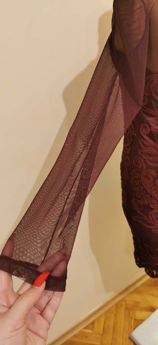 Официална рокля,, Patsy Seddon "England размер 14 Uk/L - XL Бордо