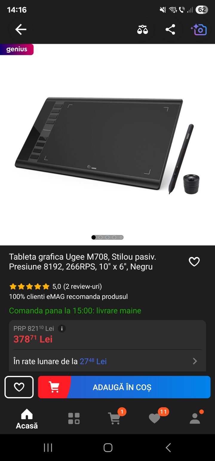 Vand tableta grafică