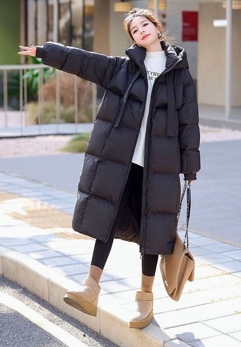 Женский пуховик женская куртка длинная зимняя теплая