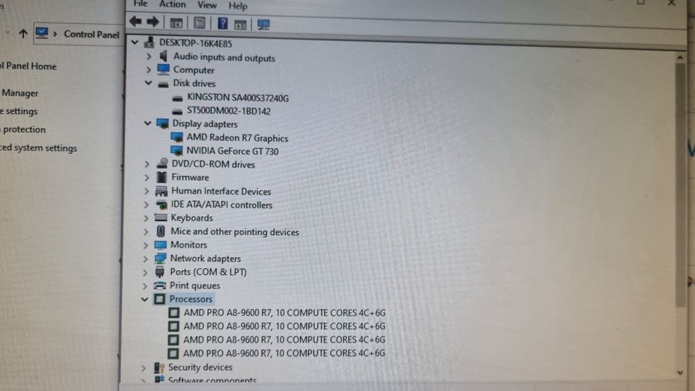 Unitate PC HP AMD A8-9600 r7/8GB RAM/GT 730 2GB/SSD 240/500GB HDD/SFF