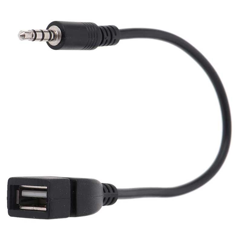 Преходник AUX/Стерео Жак M 3,5mm към USB за музика от флашка за кола