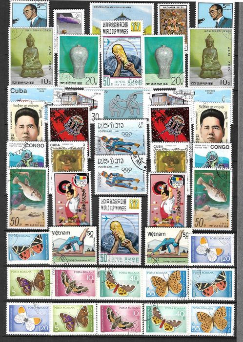 Un super clasor plin cu timbre, filatelie 4 file = 8 pagini format A4