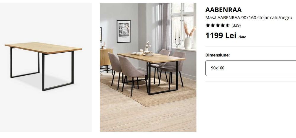 Masa dining, 90x160cm, stare foarte buna