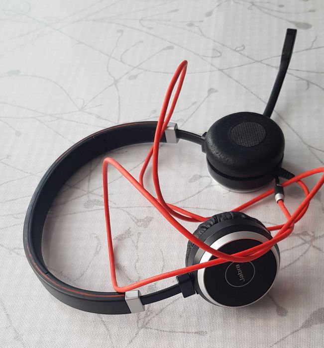 Професионални слушалки Jabra Evolve 40 MS Stereo, Черни/Червени