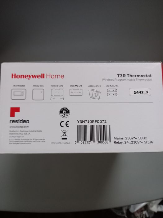 Termostat de ambient pentru centrala Honeywell T3R, programabil pe 7 z