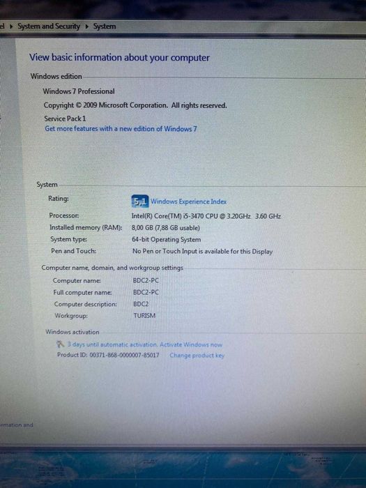 Unitate PC Intel i5 - 3470 3,2 Ghz 8 GB DDR4 business