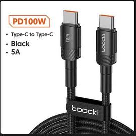 USB кабел Type C към Type C-Toocki 100W. PD 3.0 Quick Charge 4.0