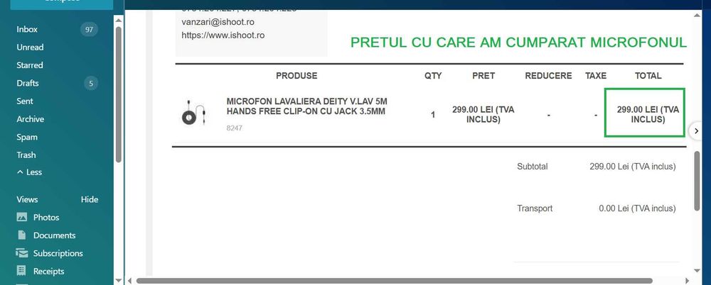 Microfon lavalieră Deity V.LAV 5m – desigilat, nefolosit + husă