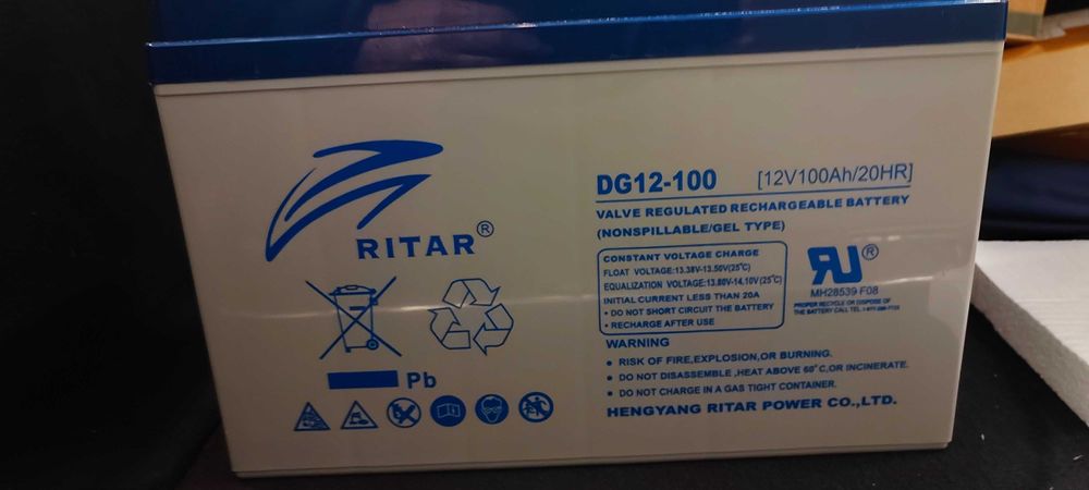 Оловна гелова батерия RITAR (DG12-100), 12V, 100Ah