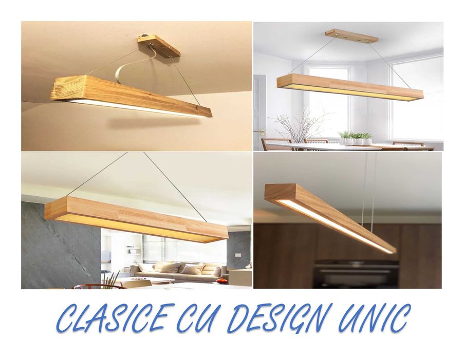 corp iluminat lustre lămpi veioze aplice plafoniere stejar lemn masiv
