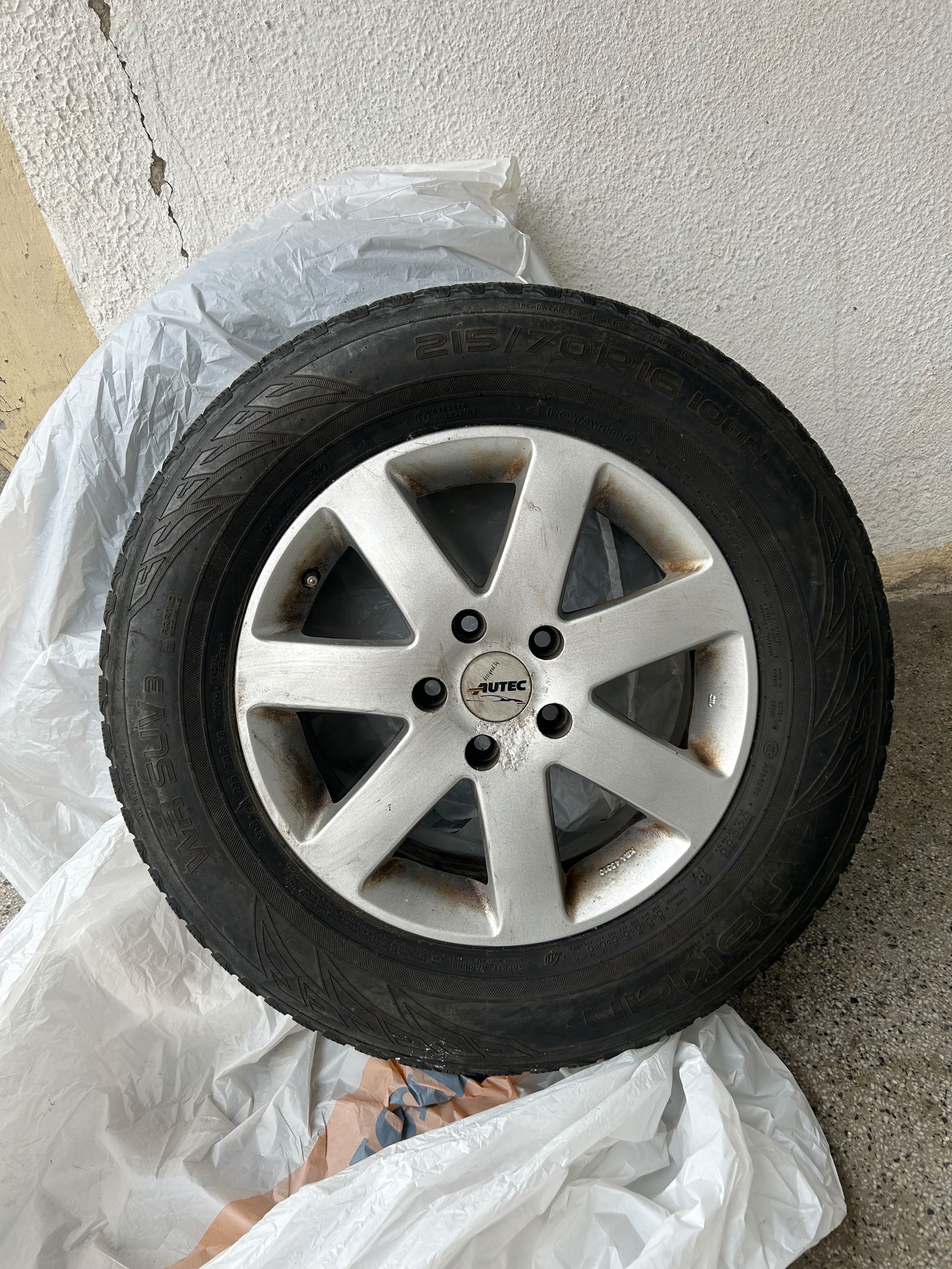 Зимни гуми +джанти за джип раф4 215/70R16