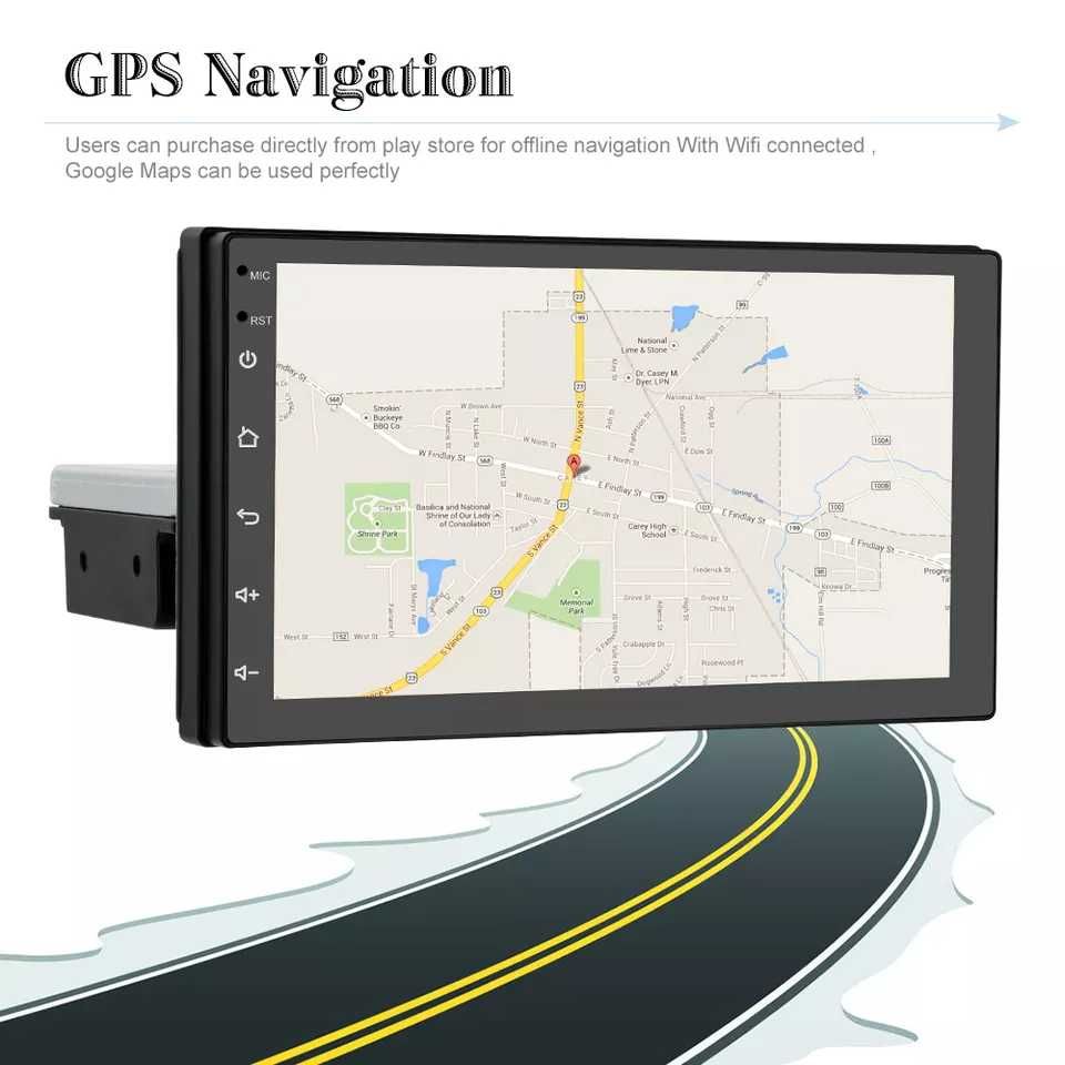 Мултимедия единичен дин плеър навигация за кола Android за автомобил